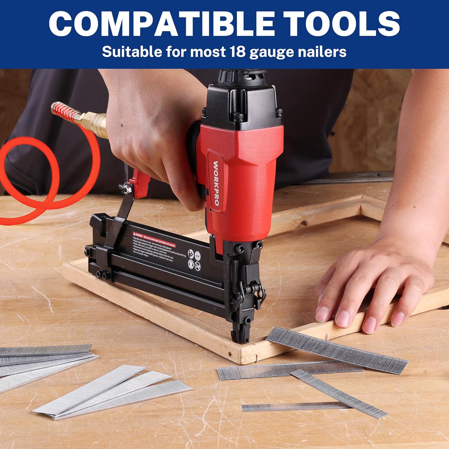 Universal 18-gauge 1 in brad nails for pneumatic and electric nailers