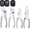 WORKPRO 4-Piece Mini Pliers Set with Pouch, Includes 4-Inch Plier Wrench & Slip Joint & Water Pump Pliers & 4.5-Inch Long Nose Slip Joint Plier, Adjustable Pliers/Pocket Plier/EDC Tool Gift for Man