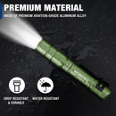 WORKPRO Rechargeable Pen Light, Mini Flashlight, 2 Pack Ultra-Compact EDC Flashlight, Pocket Flashlight with Clip, Memory Function and 2 x USB C Cable Included, Green