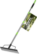 WORKPRO 65 Inch Bow Rake, 17 Tines Metal Head Rakes with Adjustable Handle | Heavy Duty Garden Rake with High Strength Handle for for Loosening Soil, Gathering Leaf, Leveling Lawn, Farming Land