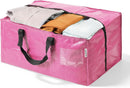 WORKPRO 1 Pack Extra Large Moving Bags with Zippers & Carrying Handles Backpack Straps, Heavy-Duty Storage Tote for Space Saving Moving Storage (Pink)