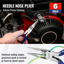 WORKPRO Pliers Set, 4-Piece Professional Hand Tool Pliers – 6" Needle Nose, 6" Slip Joint, 8" Groove Joint & 6" Diagonal Cutting Plier, for Home & Electrical Work