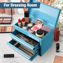 WORKPRO Mini Metal Tool Box with 2 Drawers and Top Storage, Small Tool Chest, Pink