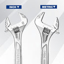 WORKPRO Adjustable Wrench, 6-inch Heavy Duty Spanner with Inch/Metric Scale, Premium Cr-V Steel, Chrome Plated