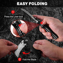 WORKPRO Pocket Knife, Hawkbill Folding Utility Knife with Lanyard Hole and Belt Clip, Electrician Knife for Cable Skinning and Carpet, Linoleum, Cardboard, Rope, Wire Cutting