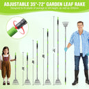 WORKPRO Rake, Small Rake for Leaves with 72” Adjustable Long Handle, 11 Steel Tines, Heavy Duty Metal Leaf Rakes for Garden, Lawn, Yard, Shrub, Flower Bed, Narrow Rakes 9" Wide Head for Tight Spaces