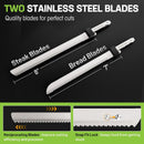 WORKPRO Electric Knife for Meat Slicing, Cordless Electric Carving Knife for Turkey, Fish & Bread, Two Stainless Steel Blades, Ergonomic Handle, Storage Case & Serving Fork Included, White