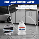 WORKPRO 1L Brake Bleeder Bottle with 63 Inch Brake Bleeder Hose One Way Check Valve & Rubber Connector, One Man Brake Bleeder Kit with Hooked Chain, Wide Base - for Automotive, Cars, Motorcycles