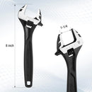 WORKPRO 8" Adjustable Wrench, Black Oxide Wrench 8 Inch with Inch/Metric Scale, Premium Cr-V Steel