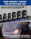 WORKPRO 11PCS E-Torx Socket Set, 1/4" 3/8" Drive Star Socket Set, CR-V Steel External Torx Socket Set (E4-E20 Socket) with PVC Socket Organizer, Ideal for Motorcycle, Automotive, and Mechanical Repair