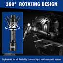 WORKPRO 1/2" Drive Driveline Socket | 12-Point SAE 3/8" Swivel Socket, CR-MO Steel Driveline Limited Clearance Socket Set for Automotive and Mechanical Use