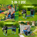 WORKPRO Garden Kneeler and Seat, 10" Wider Heavy Duty Foldable Gardener Stool with 2 Tool Bag Pouchs, NBR & EVA Foam Pad, Outdoor Portable Kneeler Bench for Gardening