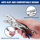 WORKPRO 5" Curved Jaw Locking Pliers with Screw Extractor, CR-MO Steel Construction with Perforated Screw, Multipurpose Clamping Tool for Automotive, Welding, and Home DIY