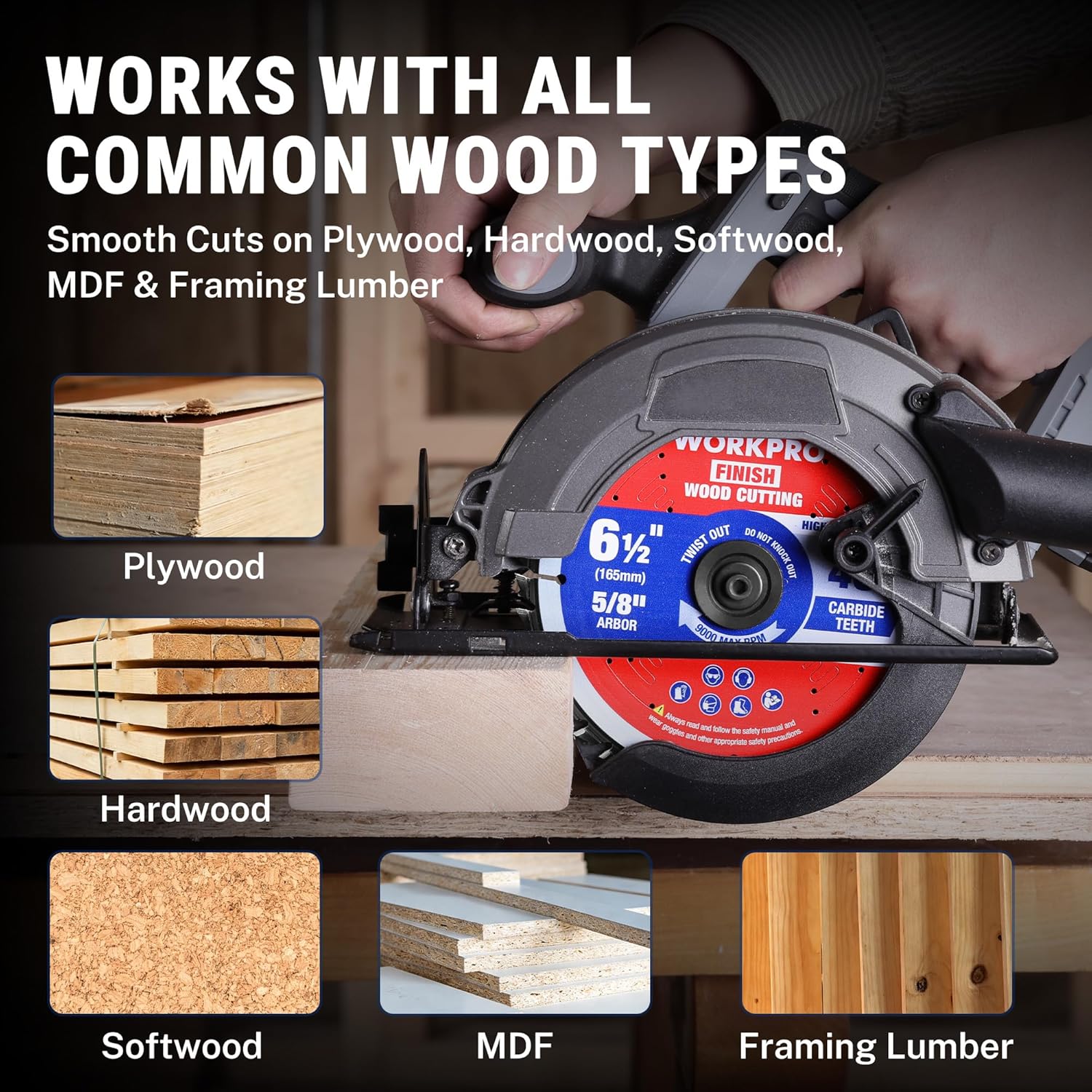 5-1/2 in circular saw blades with carbide ATB teeth for wood and lumber