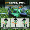 WORKPROX 20V Cordless Hedge Trimmer with 180° Rotatable Handle, 18'' Dual-Action Blade & 2.0Ah Battery, 5/8" Cutting Capacity, Safety Lock, Lightweight Shrub Trimmer for Garden Yard