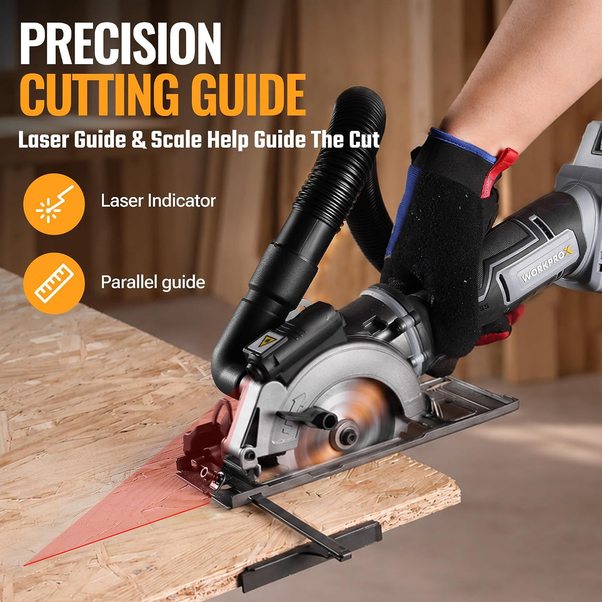 WORKPROX 20V 4-1/2" Cordless Mini Circular Saw with 4.0Ah Battery