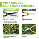 WORKPRO Manual Hedge Trimmers with Steel Wavy Blade