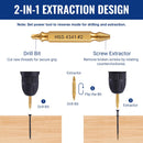 WORKPRO 6PCS Stripped Screw Extractor Set, Titanium Coated Broken Bolt Extractor Kit, Easy Out Damaged Screw Removal Tools, 4341 HSS Reverse Drill Bits with Portable Case