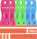 WORKPRO 6-Piece Plastic Razor Blade Scraper with 120 Pcs Plastic Razor Blades, for Gasket Remover, Labels Decal and Adhesive Remover for Windows and Glass