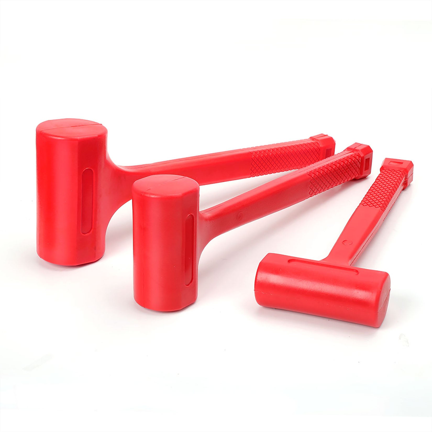 WORKPRO Dead Blow Hammer Set 3-piece 1, 2 and 3 Lbs red rubber-filled dead blow hammer set with durable quality