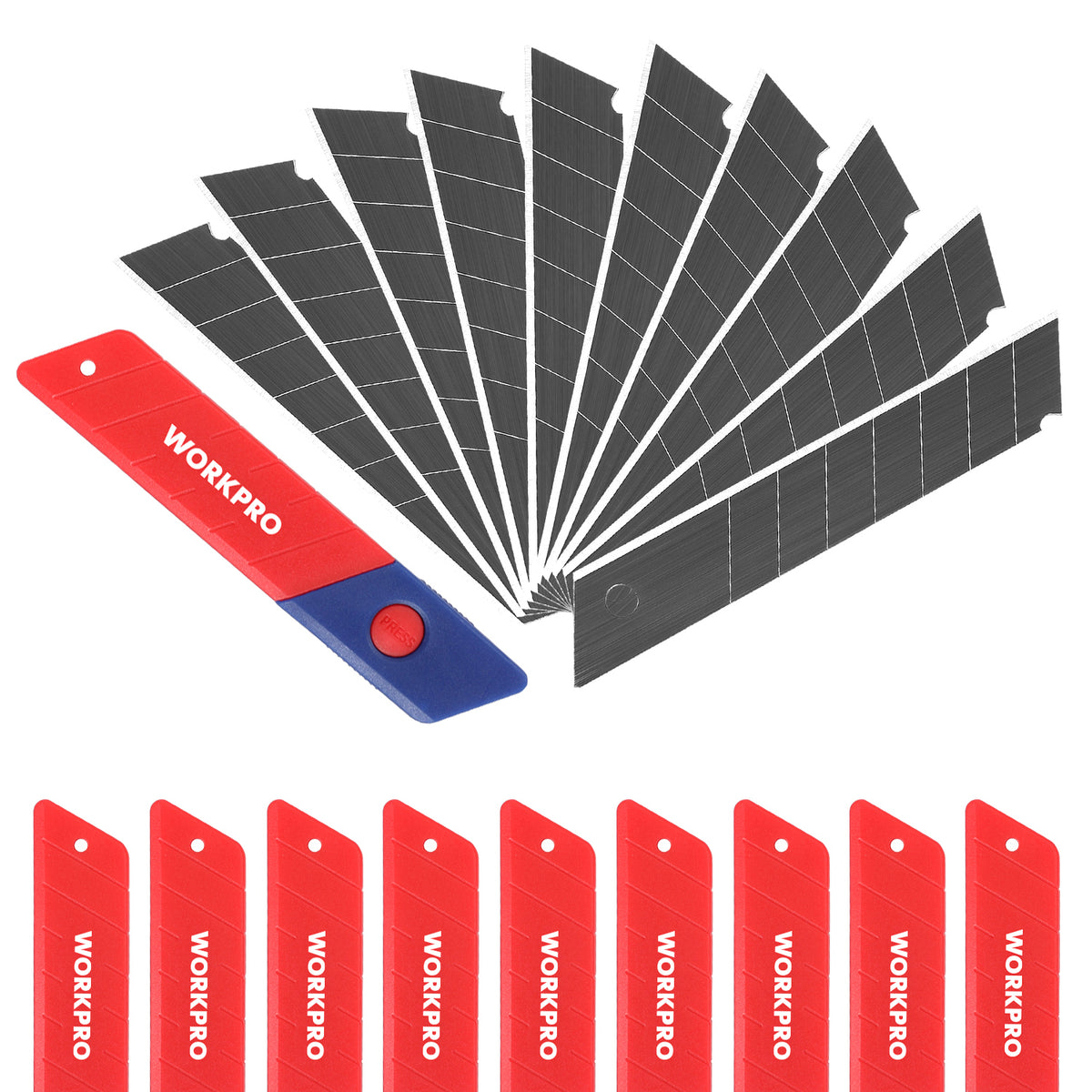 WORKPRO 18mm Snap-off Blades SK5 Steel Replacement Blade Fits Pack of 100
