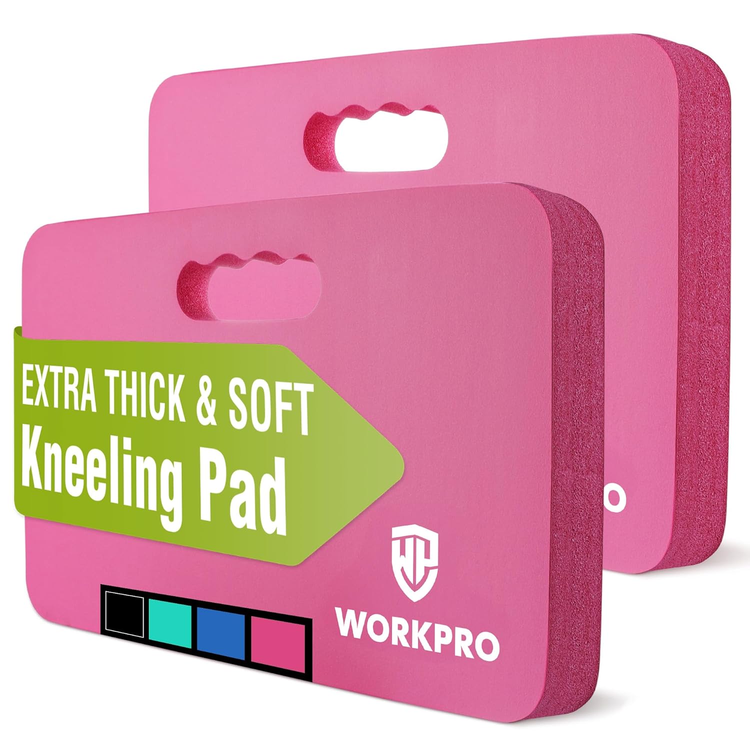 2-pack pink extra-thick & soft kneeling pad in retail packaging