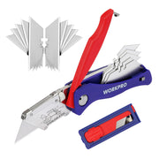 WORKPRO Folding Utility Knife with Back Lock Quick-change Box Cutter and belt clip, durable quality innovation