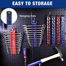 WORKPRO 8-Piece Magnetic Socket Organizer and Magnetic Wrench Organizer Set, 1/4", 3/8", 1/2" Drive Metric SAE Aluminum Alloy Socket Rail, Metric SAE Wrench Holder(Socket, Wrench not Included)