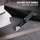 WORKPRO 3-Pack Folding Utility Knife, Compact EDC Box Cutter with G10 Handle, Axis Lock & Belt Clip, Quick Change Blade Razor Knife for Cardboard, Plastic, Cartons, Leather & Rope