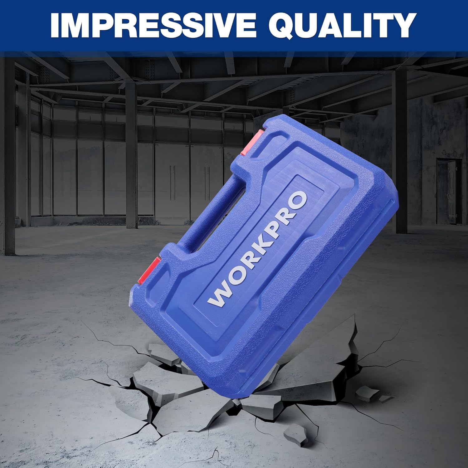 Blue plastic storage case for Torx socket set with molded compartments
