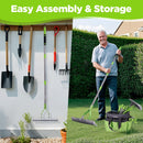 WORKPRO Thatch Rake, 15-Inch Thatching Rake for Lawns with 5FT Handle | Heavy Duty Dethatcher Rakes with Adjustable Head for Removing Dead Grass and Clippings, Loosening Soil