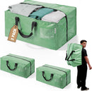 WORKPRO 2 Pack Extra Large Moving Bags with Zippers & Carrying Handles Backpack Straps, Heavy-Duty Storage Tote for Space Saving & Storage, Alternative to Moving Box (Green)