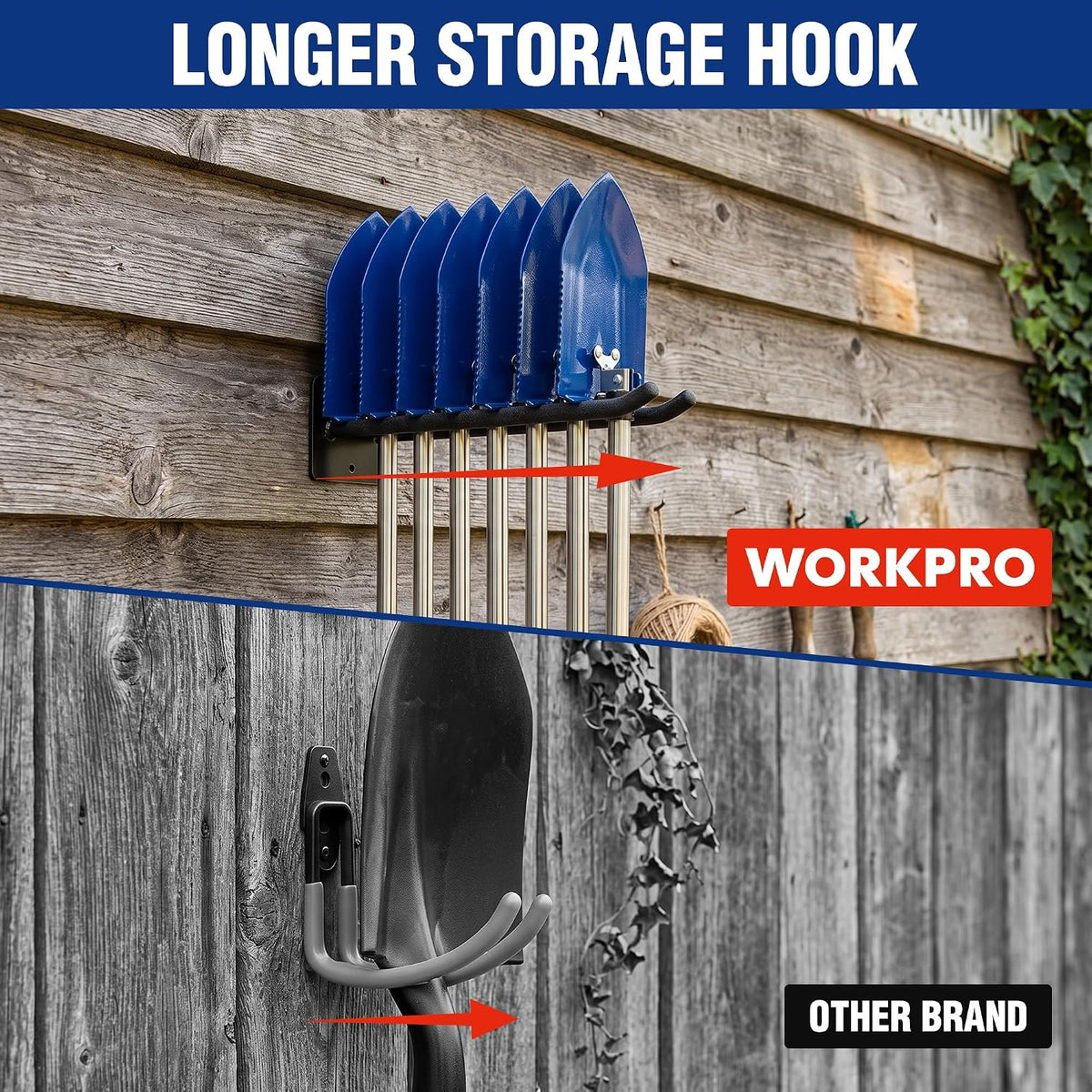 WORKPRO Heavy Duty Garage Storage Hooks Tool Organizers 4 Pack