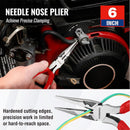 WORKPRO Pliers Set, 3-Piece Plier Tool Set with Soft Handle, 6" Needle Nose, 6" Slip Joint, 8" Groove Joint Plier for DIY & Home Use