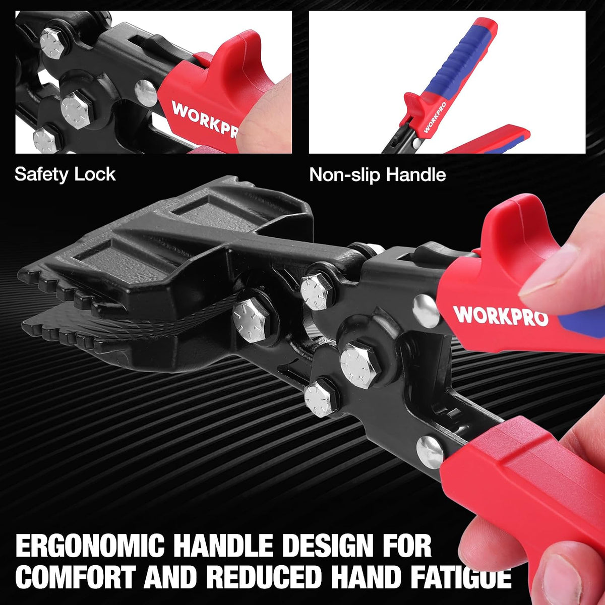 WORKPRO Hand Seamer Tool, 3-Inch Sheet Metal Bender, Heavy-Duty Steel Sheet Metal Brake Pliers for Bending, Seaming, Flattening with Ergonomic Handle and Smooth Jaw