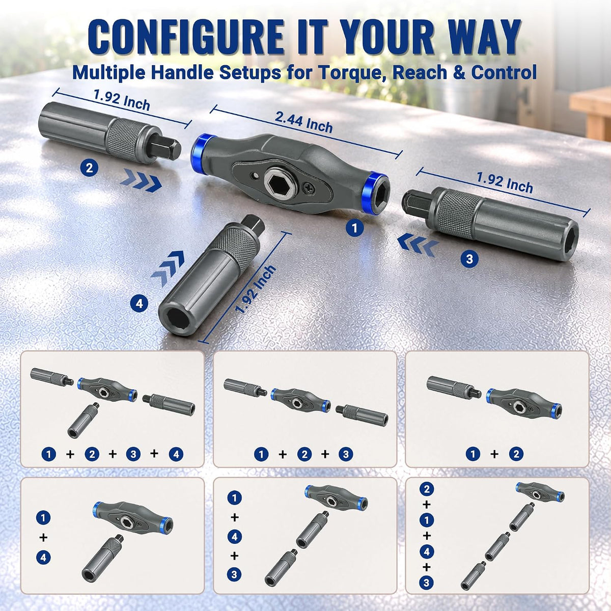 WORKPRO 42 in 1 Magnetic Screwdriver Set, with T Handle Ratchet Screwdriver