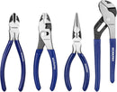 WORKPRO Pliers Set, 4-Piece Professional Hand Tool Pliers – 6" Needle Nose, 6" Slip Joint, 8" Groove Joint & 6" Diagonal Cutting Plier, for Home & Electrical Work