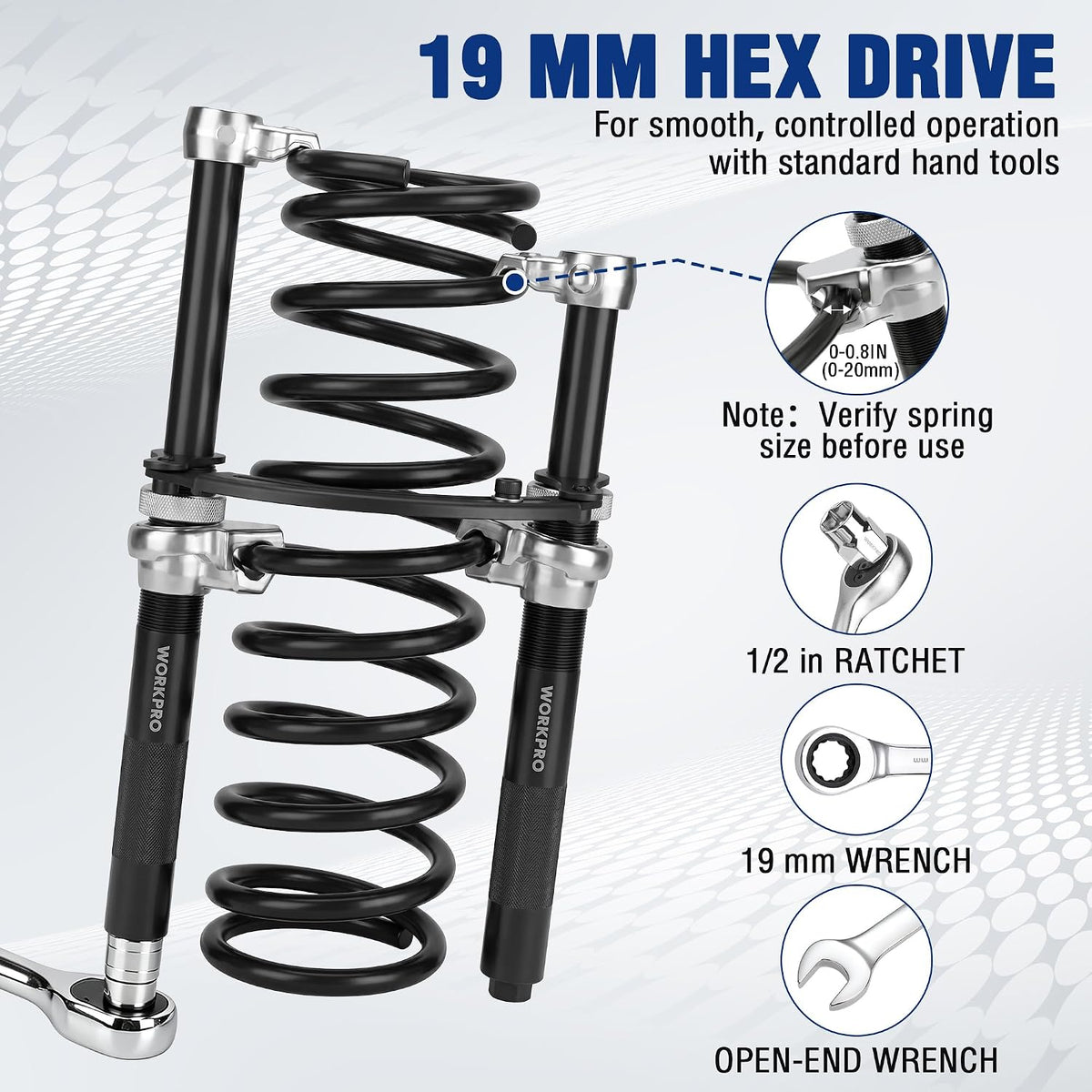WORKPRO 2-Piece Heavy Duty Coil Spring Compressor Tool Set, 2200LB Capacity