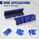 WORKPRO 6" Magnetic Vise Jaw Pads, TPU Soft Grips with Dual-Sided V-Groove & Flat Design, Ideal for Drill Press, Bench Clamp, Metalworking and Woodworking