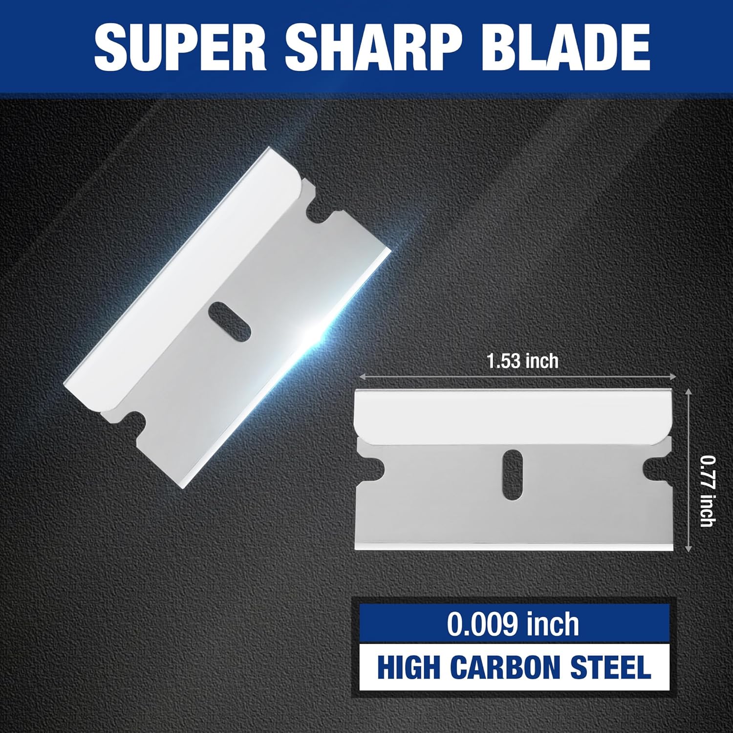 Single-edge scraper razor blade with straight high-carbon steel cutting edge