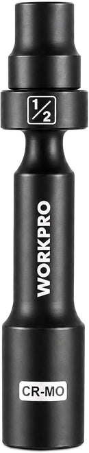 WORKPRO 1/2" Drive Driveline Socket | 12-Point SAE 1/2" Swivel Socket, CR-MO Steel Driveline Limited Clearance Socket Set for Automotive and Mechanical Use