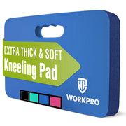 Blue extra-thick & soft kneeling pad in packaging with color strip.