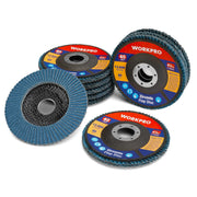 Blue zirconia flap sanding discs, 4-1/2 in, with 7/8 arbor hole