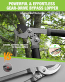 WORKPRO 15-Inch Bypass Loppers, Branch Cutter with Gear System | 1-Inch Cutting Capacity, SK5 Steel Blade Tree Pruner for Gardening and Yard Work