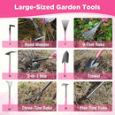 WORKPRO 6-Piece Pink Garden Tool Set, Heavy Duty Gardening Hand Tools with Soft Rubber Handle, Including Trowel, Rakes, 2-in-1 Hoe and Crack Weeder, Ideal Gardening Gifts for Men and Women