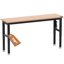 WORKPRO 72" Adjustable Workbench 3000 LBS Load Capacity Hardwood Worktable with Power Outlets
