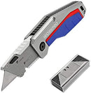 WORKPRO Folding Pocket Utility Knife - Heavy Duty Box Cutter, Quick Change Blade, Liner Lock, Al Die-Casting Handle with Belt Clip, 10 Extra Blades Included (1 Piece)