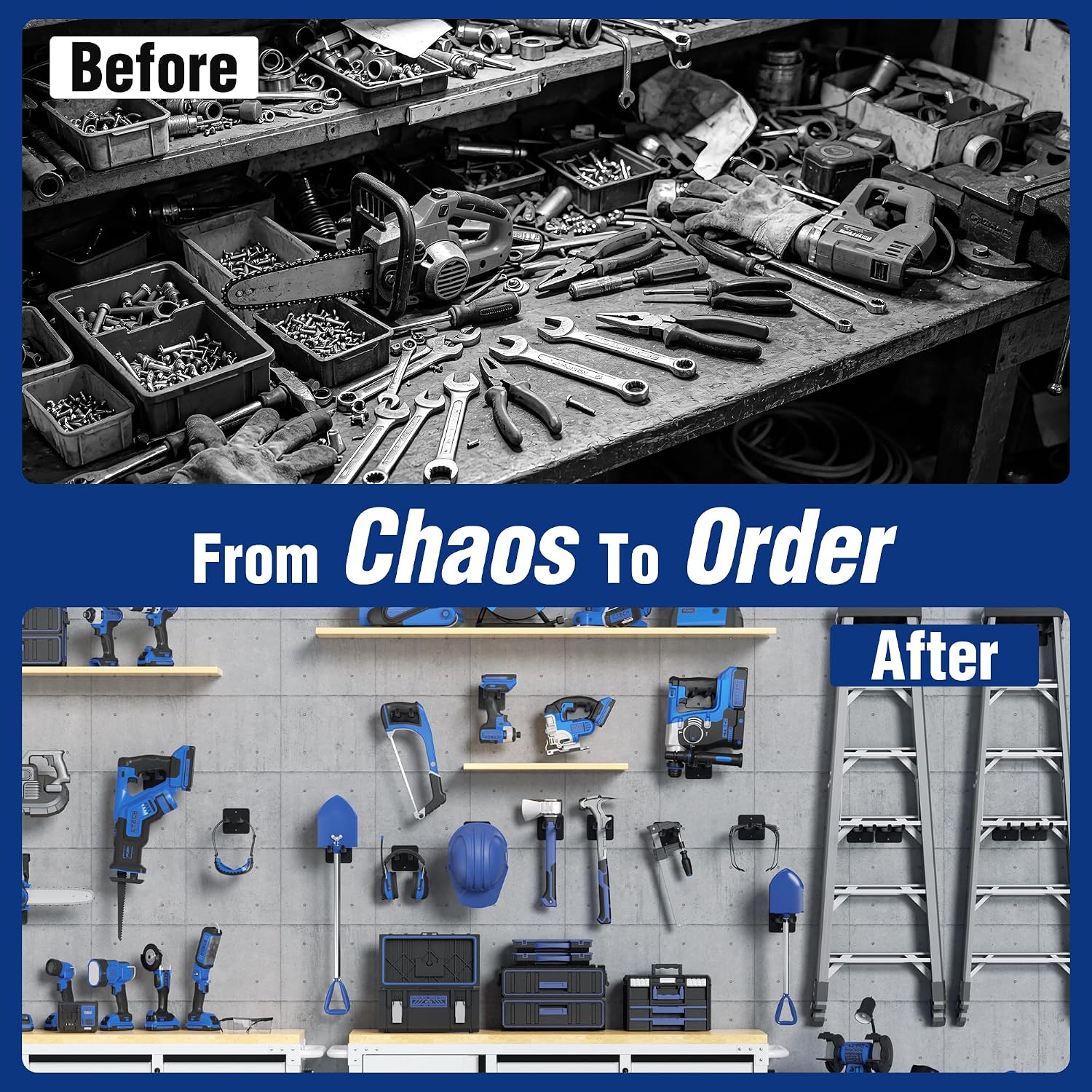 WORKPRO Heavy Duty Garage Storage Hooks Tool Organizers 2 Pack