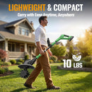 WORKPROX 20V Cordless Tiller Cultivator, 4×12 Durable Steel Tines, 8-Inch Wide & Deep Garden Rototiller, 4.0Ah Battery Powered, Electric Cultivator for Soil, Lawn & Garden