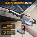 WORKPROX 20V 10OZ Cordless Caulking Gun with Battery, 6 Adjustable Speeds | Max 5500N Force, Flow:0.5–7.5 mm/s, Max Runtime 170 min, Anti-Drip Technology, Auto Retract for Filling, Sealing Narrow Gaps